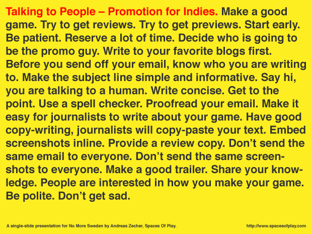 Talking to People – Promotion for Indies